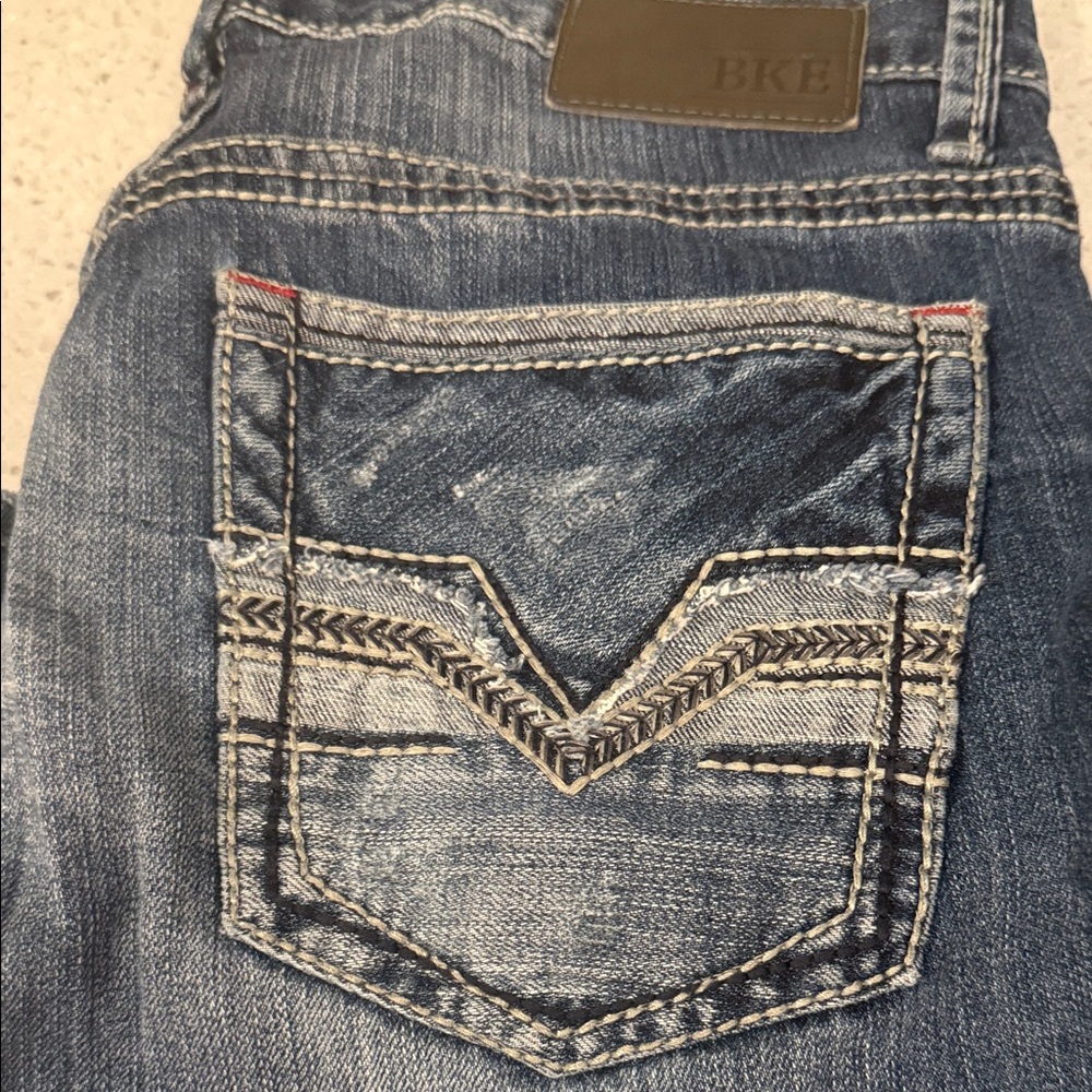BKE Blue Jeans with White Stitching